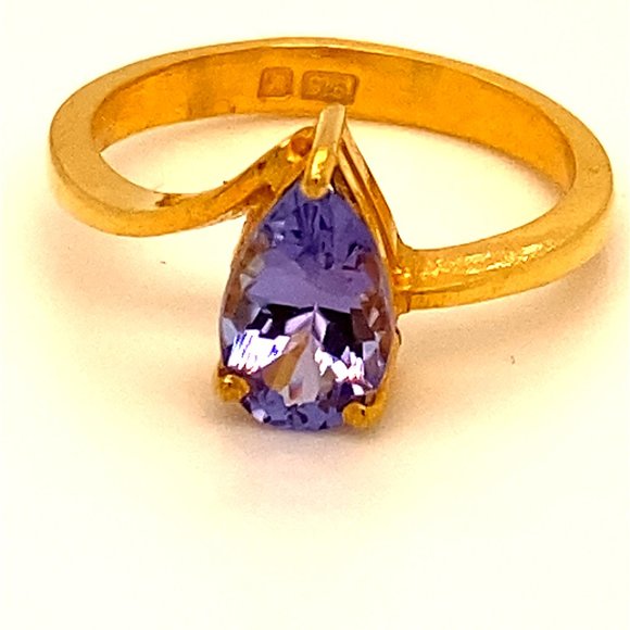 Tanzanite 1.44ct Solid 22K Yellow Gold Ring - Picture 1 of 9